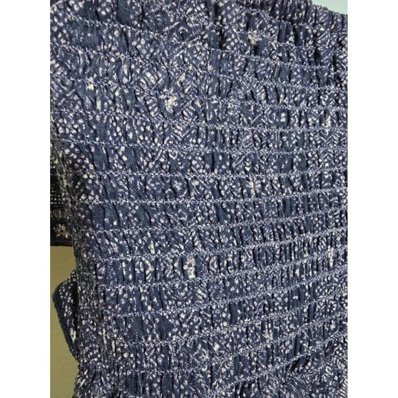 Abercrombie Kids Maxi Dress L Boho Strapless Ruffle Prairie Geommetric Smocked - Picture 14 of 16